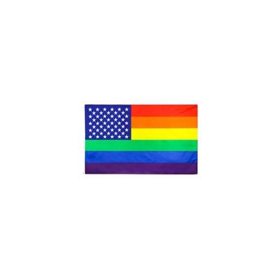 China OEM Available 1 Pc Ready To Ship 3x5 ft 90x150cm Rainbow Gay American Pride Flag Banner USA USA America LGBT for sale