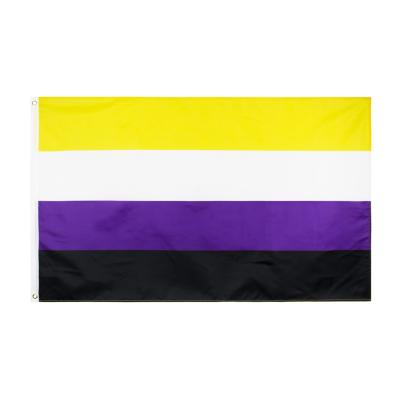 China Hang 1 PC Available Ready To Board 3x5ft 90x150cm Gender Identity NONBINARY Non-Binary Flag NOTE: Pride Genderqueer GQ for sale