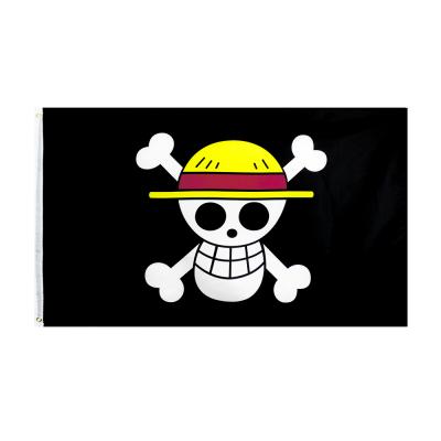 China Stripping Hot Sale Digital Printing 3x5ft Luffy One Piece Straw Hat Pirates Pirate Flag 90*150 for sale