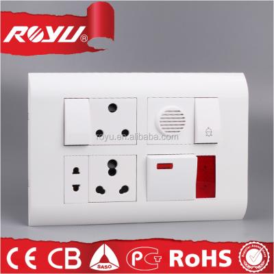 China GE PC material switch and socket wall,Indian series wall lamp switch,SKD type PC material electrical module switch for sale