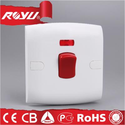 China 5 Years Guarantee 45A Air Conditioner 3*3 Inch PC Material 80x80 Lamp Switch for sale