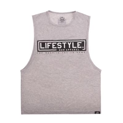 China Anti-pilling design your own cotton fitness gym plain printed custom tank top for men for sale