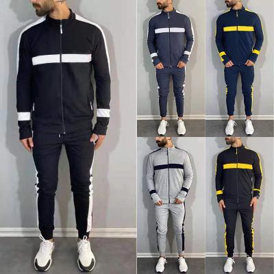 China Mens 2 Tone Breathable High Quality Zipper Fit Piece Two Piece Slim Custom Logo Sweatsuit Set for sale