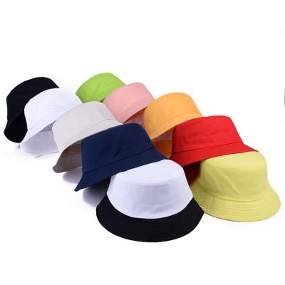 China Plain Wholesale Unisex Custom 100% Cotton Character Embroidery Bucket Hat Orange for sale