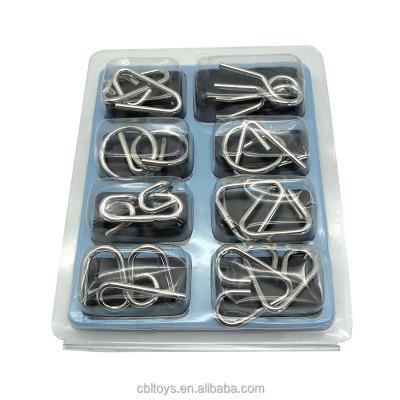 China Educational Toy Metal Wire Puzzle IQ Mind Riddle Lock Puzzles Metal Puzzle Games 8pcs/set Educational Toys CBL5118 for sale