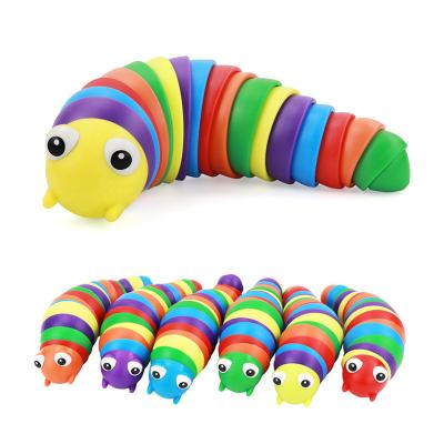 China Animal Squishy Toys Wholesale Relieves Effort Squishy Slug Toys 3D Printed Articulated Stretch Sticky Slug Squishies Sensory Toys For Autistic for sale