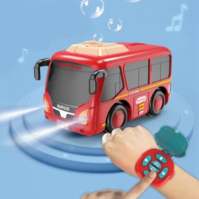 China Outdoor Electric Remote Control Bubble Watch Bus Game Summer Outdoor Play Bubble Car Toys Musical Light Plastic Bubble Toys For Children for sale