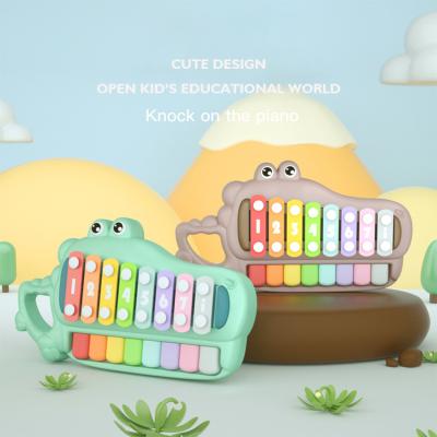 China Environmental Wholesale Colorful Musical Toys Educational Crocodile Shape Musical Keyboard For Kids for sale