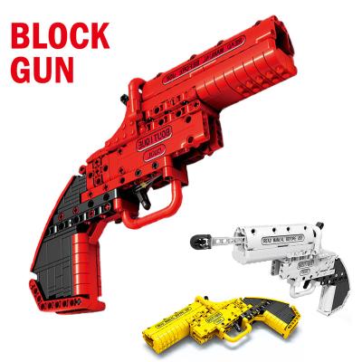 China Assembling Block Toy Design Gun Model 257PCS Simulation Block Toy Sets Educational DIY Firearm Gun Toys Cheap Realistic Building Toys Launch For Children for sale