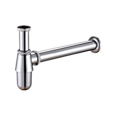 China Leiwo B-1056 Chrome Plating Modern Stainless Steel Pipe P Trap Bottle Trap Wash Basin Siphon Sink for sale