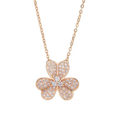 China Europe and America factory wholesale 18K clover rose gold choker female gift for relatives and friends for sale