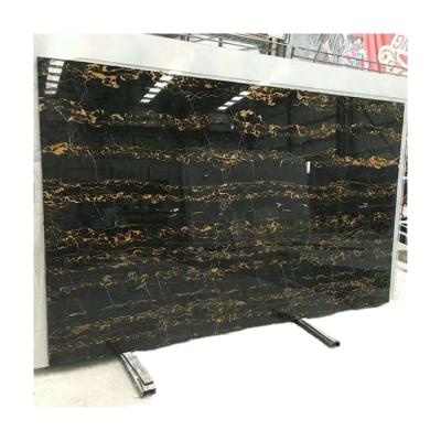 China Good Quality Modern Nero Portoro Black Marble Slab Marble Tiles With Gold Veins for sale