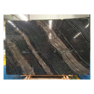 China Modern Antique Serpenggiante Black Forst Jurassic Zebra Marble Antico Silver Yellow Vein Wave Brown Antique Wood Marble for sale