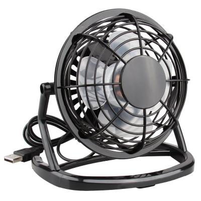 China Low Noise Factory Custom Made USB Source Mini Fan With 4 Paddles Multi Color 4 Inch Small Desktop Fan For Promotion for sale