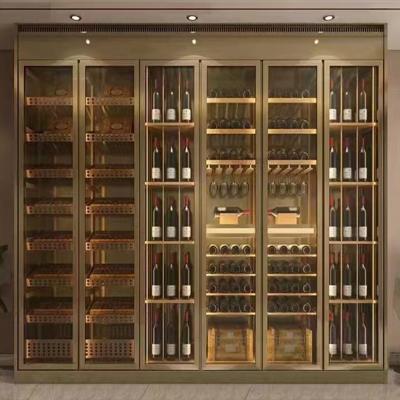 China Expandable Good Quality Commercial High Grade Wine Cabinet Constant Temperature Stainless Steel Red Custom Size for sale