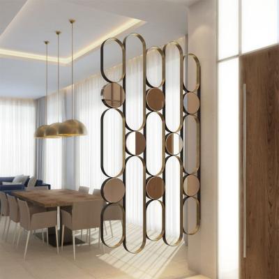 China Laser Cut Metal Stainless Steel Arch Screens and Modern Room Dividers Divides Decorative Wall Panels Indoor Curtain for sale