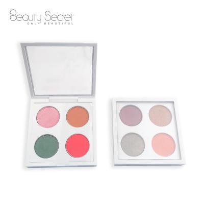 China Waterproof OEM Customize Private Label White Empty Eyeshadow Palette Makeup Pigmented 4 Colors Empty Eyeshadow Palette for sale