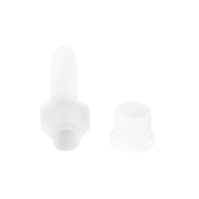 China Non Spill Plastic 10 Mm Long Spout And Cap For Baby Food Stand Up Pouch Jelly Bag Milk Bag for sale