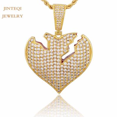 China FASHION Fashion Jewelry Gift 18k Gold Plated Heart Pendants Necklace Cubic Zirconia Heart Pendant Jewelry Set For Women for sale