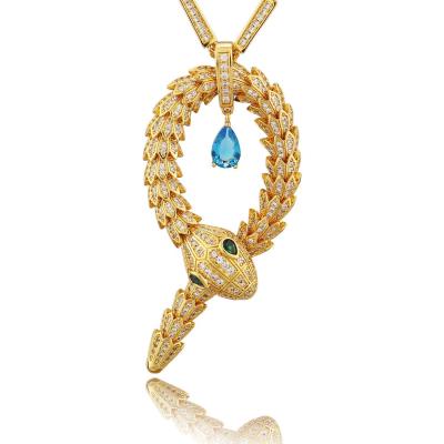 China FASHION jewelry necklaces snake pendant pendant for necklace fashion women zirconia 18k gold plated jewelry pendant necklace for sale