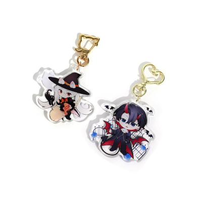 China Custom wholesale custom made eco-friendly cartoon cute anime kawaii clear plastic photo custom printed acrylic key chain for sale