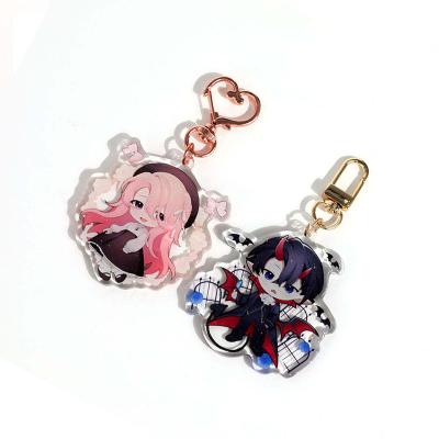 China Lingban Eco-friendly Double Sided Acrylic Charm Custom Printed High Quality Clear Epoxy Resin Keychains for sale