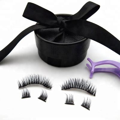 China Durable Soft Nature 3D Mink Magnet Lashes With Custom Eyelash Packaging Box for sale