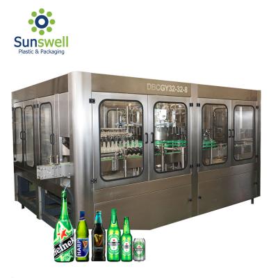 China Automatic Beer Filling Machine , Filling And Capping Machine For Glass / Plastic Bottle for sale