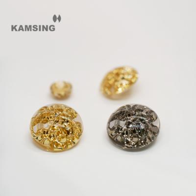 China Dry Cleaning KAMSING- New Design Surface Wrapped Resin Metal Hand Sewn Buttons For Women's Shirts Overcoat Garment Accessories for sale