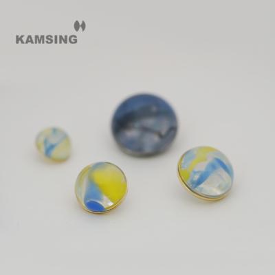 China Dry Cleaning KAMSING-  New Design Colorful Resin Metal Buttons For Women's Garment Accessories Shirt Buttons for sale