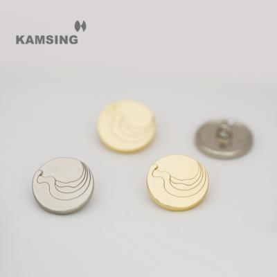 China KAMSING Dry Cleaning High Quality Engraved Metal Buttons For Mens Or Womens Shirt Buttons Custom Logo for sale