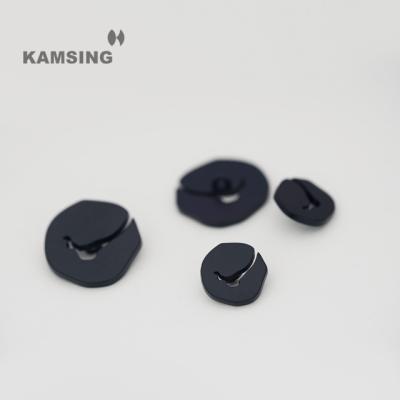 China Custom Hight KAMSING Logo Black Color Leg Button Buttons Zinc Alloy Spray Painting Brand Dry Cleaning Quality For Women's Dressing for sale