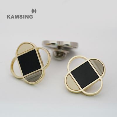 China Kamsing-Flower Shape Upholstery Nickel Free Button On Small Scented Badge Style Metal Brooch Pin On Brooch For Women Clothing Decoration for sale