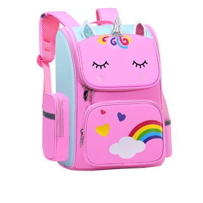 China Wholesale School Bag Unicorn Cartoon Cute 1-6 Grade Waterproof Primary School Children's Backpack Space for sale