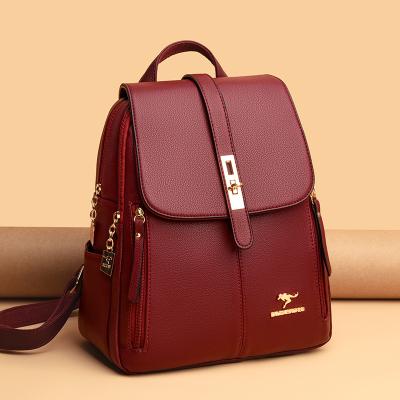 China 2023 new anti-theft ladies backpack fashion shoulder bag soft casual simple diagonal backpack retro one for sale