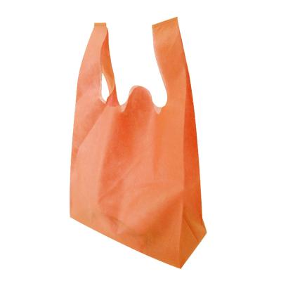 China Recyclable Recycled Printed Non Woven Bag Folding Eco Reusable Non Woven T Shirt Shopping Bags for sale