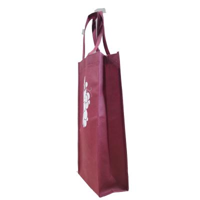 China Factory Cheapest High Quality Christmas Wine Bottle Crate Handled Nonwoven Shopping Bags for sale