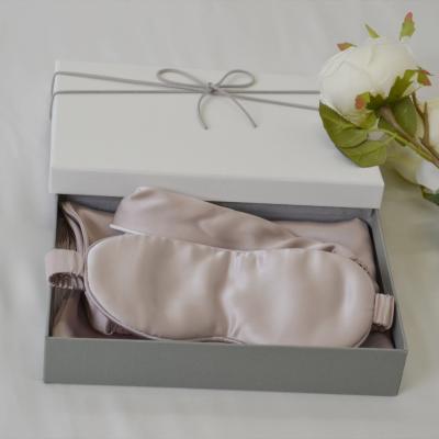 China Anti-Static Drop Shipping Wholesale Luxury Super Comfortable 100% Silk Mulberry Pillow Case Gift Box Eye Mask Headband Scrunchies Set for sale