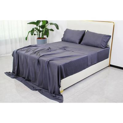 China Hot Sale Custom Twin Size 300TC Super Comfortable Bamboo Bedding Sheets 100% Anti-Bacteria Cooling 4 Pcs Sheets Set For Multiple Sizes for sale