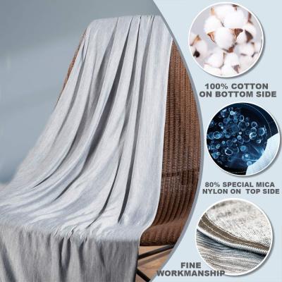 China Revolutionary Anti-Static Custom Travel Cooling Cotton Knitted Blanket Absorbs Body Heat To Keep Warm Nights for sale