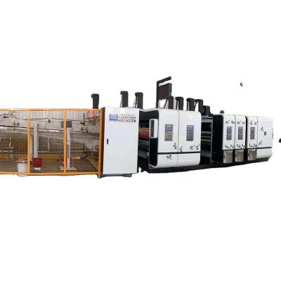 China Beverage flexo printing folder gluer machine/carton corrugated folder gluer machine/corrugated box flexo printing machine for sale