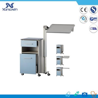 China YXZ-820 Traditional Mobile Hospital Table Overbed Hospital Bedside Cabinet With Dining Board for sale