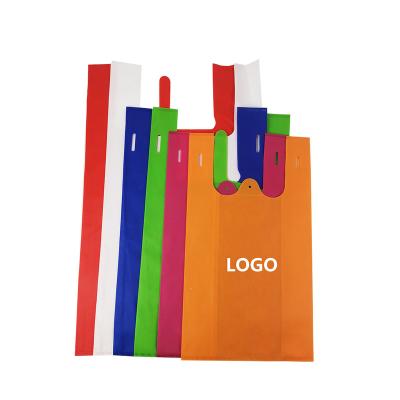 China Environmental Friendly Production Of Nonwoven Vest Bags For Supermarket Eco - Friendly Shopping Bags for sale