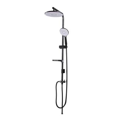 China With Slide Bar Bath Rain Shower System Set Body Hot Ceramic OEM Style Exterior Chrome Slide Handle Feature Brass Hardware for sale