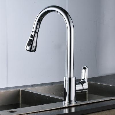 China Pull Out Spray Pull Out Kitchen Faucet Sink Faucet Single Handle Kitchen Mixer Taps Modern Stainless Steel Hot And Cold Water Brushed for sale