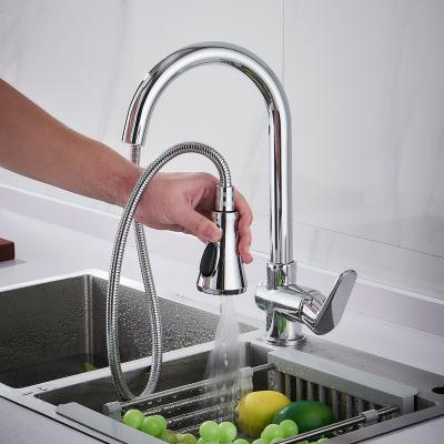 China Pull Out Modern Multifunctional Flexible Spray Factory Faucet Kitchen Copper Color Sink Faucet Pull Down Kitchen Faucets for sale