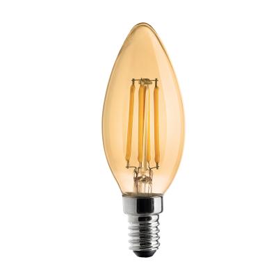 China China Supplier E12 E14 E26 E27 C35 Clear Vintage Dimmable Amber Candle Vintage LED Filament Residential Bulbs for sale