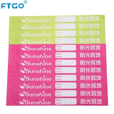 China Wholesale Colorful Hotel FTGO Tyvek Wristband Party Armband Festival ID Band for sale