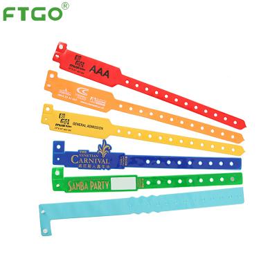 China Mess Proof With Party Safe Instant Closure FTGO Disposable Plastic PVC Wristbands ID Wristbands for sale