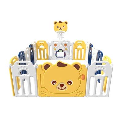 China Large Bear Playard Baby Playpens Easy Assembly Door Crib Playpen Foldable Plastic Portable Indoor Kids Pen Play Yard Safety Fence For Kids for sale